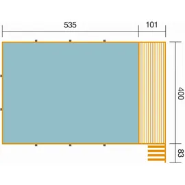 Weka Massivholzpool 595 Gr. 2 650 x 490 x 201 cm Folie hellgrau