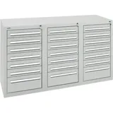 Stumpf Schubladenschrank Serie T-100/35-3, 21 Schubladen lichtgrau (18x100, 3x200mm)
