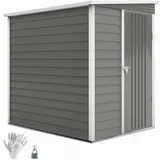 Outsunny Metall Gerätehaus 2,3m2 142x184x181cm Geräteschuppen mit Fundament Pultdach Fenster abschließbar Tür Handschuhe wetterfest Gartenhaus