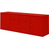 Hammel Furniture Sideboard HAMMEL FURNITURE "Mistral, Hochwertig Schrank, hängend/stehend montierbar", rot, B:177cm H:61cm T:42cm, Sideboards, mit Türen und Schubladen, B: 177 cm, anpassungsbar Designmöbel