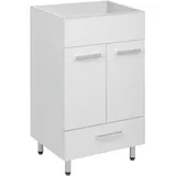 STAMAR Badezimmerschrank 50 x 40 cm - Weiß Hochglanz - Mit Schublade - Praktisch und Modern