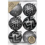 inges magic & goodz Inge-glas Weihnachtskugeln Dekorierte Kugeln Kunststoff 8cm 6er Set Schwarz