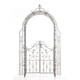 TPFLiving Rosenbogen, Braun, Metall, 144x270x36 cm, Gartenzubehör, Gartendeko