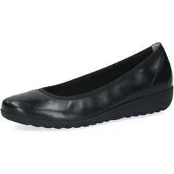 Ballerina CAPRICE, Damen, Gr. 37, schwarz, Leder, elegant, Schuhe, Keilpumps, Slipper mit Walking on Air Bubble Sohle