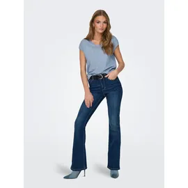 Only ONLSILVERY S/S V Neck Lurex TOP JRS NOOS Blau M