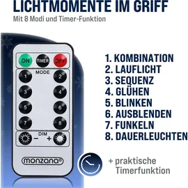 monzana Lichtervorhang LED 20 m 600 LED kaltweiß