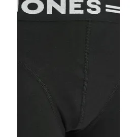 Jack & Jones Junior "SENSE TRUNKS 3-PACK NOOS", Jungen, Gr. 176, 3 Stk., schwarz (schwarz detail:schwarz wasitband with weiß logo), Jersey, Obermaterial: 95% Baumwolle, 5% Elasthan, unifarben, eng, Unterhosen