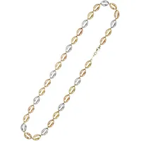 Goldkette JOBO "Große Glieder in Tricolor-Optik" Halsketten Gr. Gelbgold 585-Roségold 585-Weißgold 585, L: 45cm, gelb (gelbgold 375) Damen 585 Gold 45 cm