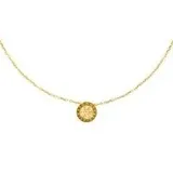 Crystal Family Damen Gravurkette aus Edelstahl, IP Gold