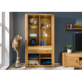 MASSIVMOEBEL24.DE Bücherregal 113 x 40 x 205 cm Wildeiche