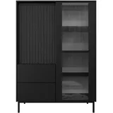 Mirjan24 Vitrine Ozmi 104 x 146 x 50 cm Schwarz