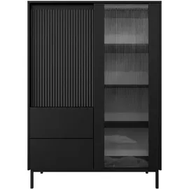 Mirjan24 Vitrine Ozmi 104 x 146 x 50 cm Schwarz