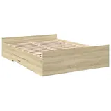 vidaXL Bettgestell mit Schubladen Sonoma-Eiche 135x190cm Holzwerkstoff