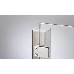 Edelstahlpfosten für Glas 6 x 6 x 187 cm – Zaunpfosten aus Edelstahl, Silber – Eckpfosten mit Klemmbacken – Pfosten für Glas Sichtschutz
