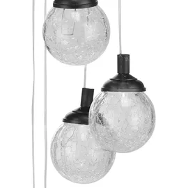 Hi Solar LED Deko-Licht Risse-Glas-Design 6 Lampen Glas 6 Stück weiß