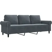 vidaXL 3-Sitzer-Sofa Dunkelgrau 180 cm Samt