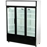 Romux® Glastürkühlschrank 900 Liter 3 Tür Belüftet mit Umluftsystem | Professioneller Getränkekühlschrank mit Glastür & LED | Flaschenkühlschrank