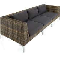 Poly Rattan Alu Gartensofa 3-Sitzer Sofa Lounge Set Gartenmöbel Kissen modular