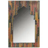 Marrakesch Orient & Mediterran Interior Orient Spiegel Wandspiegel Tarana 90cm groß | Großer Marokkanischer Flurspiegel mit Holzrahmen orientalisch handbemalt | Orientalischer Vintage Badspiegel ohne Beleuchtung als Orientalische Deko
