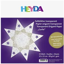 Heyda Origami Faltblätter 15 x 15 cm transparent gold 33 Blatt