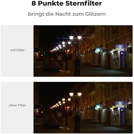 luxuskollektion 72mm Sternfilter Set 4/6/8 Punkte für effektvolle
