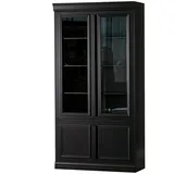 Woood Vitrine Organize aus Kiefernholz, modernes Design, Schwarz, höhenverstellbare Einlegeböden