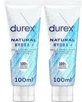 Durex Gel Lubrifiant 100% d'origine Naturel - Hydratant à l'Acide Hyaluronique 100ml Lubrifiant(S) 2x100 ml