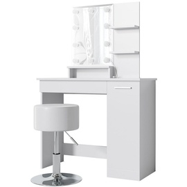 Vicco Schminktisch Julia, Weiß 90 cm mit LED Beleuchtung und Hocker