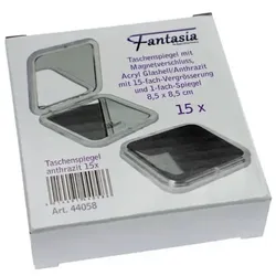 Fantasia Taschenspiegel Acryl schwarz 15 fach Vergrößerung