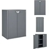 Vidaxl - Gartenschrank Grau 65x45x88 cm pp Rattan-Optik - Gartenschrank - Lagerschank - Outdoor Möbel - Gartenmöbel - Rattan Optik