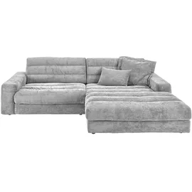 KAWOLA Ecksofa Lana Cord Recamiere rechts hellgrau