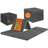 sleepling - Twin Doppel Klappmatratze, Gästematratze, faltbar zum Sitzhocker, mit Husse, EU, 100, waschbarer Bezug, 195 x 140 x 8 cm - Grau