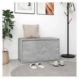 furnicato Bank Flurbank mit Stauraum 80 x 40 x 45 cm Betongrau, Sitzbank aus Massivholz mit Schublade für den Eingangsbereich grau 80 cm x 40 cm