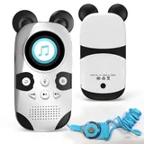 64GB MP3 Player Kinder Bluetooth 5.3, integrierte 18-Schlafmusik, Lautsprecher, One-Touch-Aufnahme, tragbarer süßer Panda für verlustfreien HiFi-Sound, UKW-Radio, Sprachaufzeichnung, Wecker