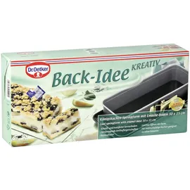 Dr. Oetker Back-Idee Rechteckige Springform mit Emaille-Servierboden 30 x 12 cm