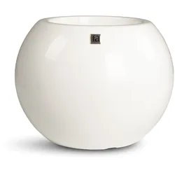 Premium Globe runder Pflanztopf mit Gelcoat-Beschichtung Ø 40 cm, Höhe 32 cm wei...