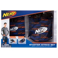 Nerf Elite Starter Strike Set 11520 beinhaltet Dart Beutel und Hüftholster mit verstellbarem Gurt aus hochwertigem Nylonmaterial im stylischen Nerf Elite Design