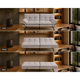 Makika Schlafsofa 3-Sitzer Schlafcouch Paul verstellbar mit Schlaffunktion in Grau