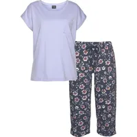 VIVANCE DREAMS Damen Capri-Pyjama dunkelblau-geblümt Gr.32/34