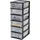 Iris Ohyama Iris Ohyama, Kunststoff Schubladenbox mit 6 flachen Schubladen, Schwarz, Easy-Pull-System, A4, A5 & A6 Format, Schreibtisch Organizer für Büro, Schreibwaren, BPA-frei, Schubladenschrank, OCH-2006