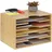 Relaxdays Briefablage Bambus, Büro Organizer für A4 Papier, 5 Fächer, Dokumentenablage HBT: 23,5 x 32,5 x 24 cm,
