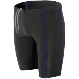 Aquarti Badehose Aquarti Herren Lange Badehose mit Kontrast-Paspel Jammer Blau/Schwarz M