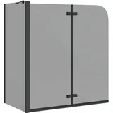 vidaXL Bad-Duschschirm Schwarz 120 x 68 x 130 cm