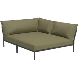 LEVEL2 Outdoor Eck-Sofa Lounge-Modul 5 Blattgrün Dunkelgrau Rechts