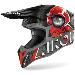 Airoh Wraap Alien Motocross Helm, schwarz-rot, Größe XL für Männer