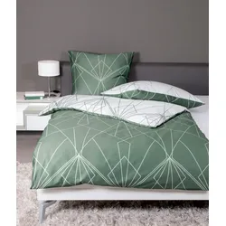 Bettwäsche »J. D. 8468«, (1 tlg.), Bettwäsche im Streifen-Design in verschiedenen Qualitäten, 53675054-0 salbeigrün 1 St.