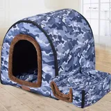 qing yun Große Hundehütte, Hundehütte, luxuriös, warmes Hundekissen, XL, XXL, für den Innenbereich, großes Hundebett, Katzenhöhle, Iglu, für drinnen und draußen, waschbar (XXL 92 x 68 x 72 cm, F)