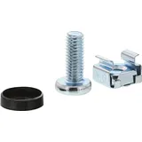 InLine Käfigmutternset M6, je 50x Käfigmuttern, Unterlegscheiben, Schrauben