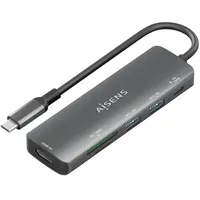 AISENS ASUC-6P023-GR USB-C 3 Ports), Dockingstation - USB Hub, Grau