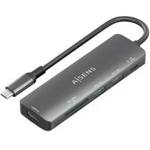 AISENS ASUC-6P023-GR USB-C 3 Ports), Dockingstation - USB Hub, Grau